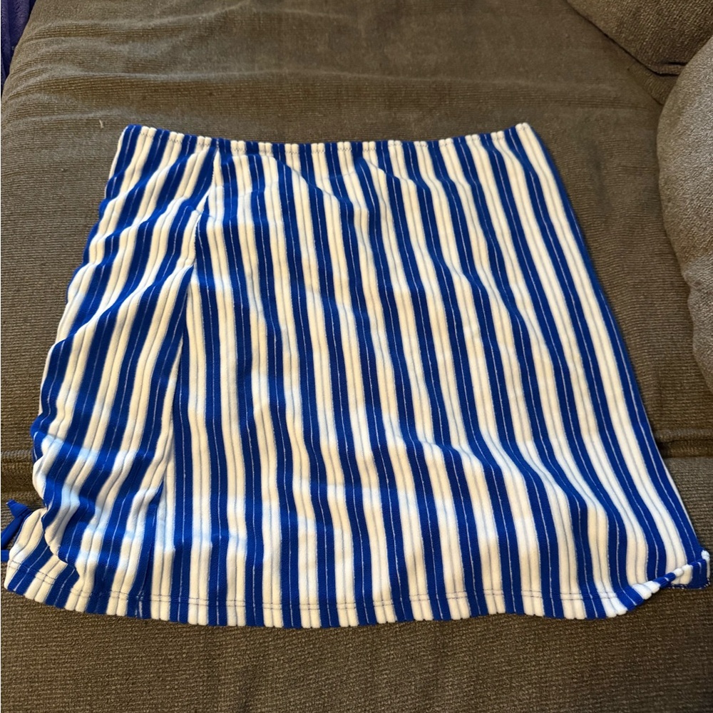 Striped Blue and White Women's Skirt Cover-up